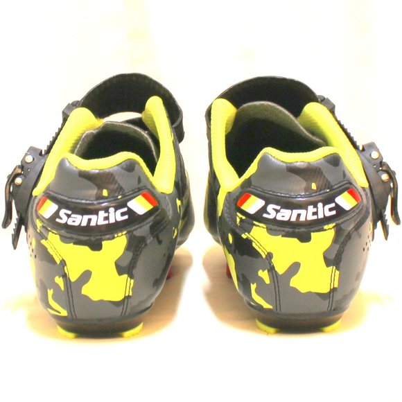 Men's Santic Gray & Green Camo Bike Cycling Road Shoes with Cleats Men's Size 11 - Picture 5 of 12